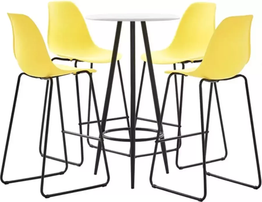 VidaXL 5-delige Barset kunststof geel - Foto 2