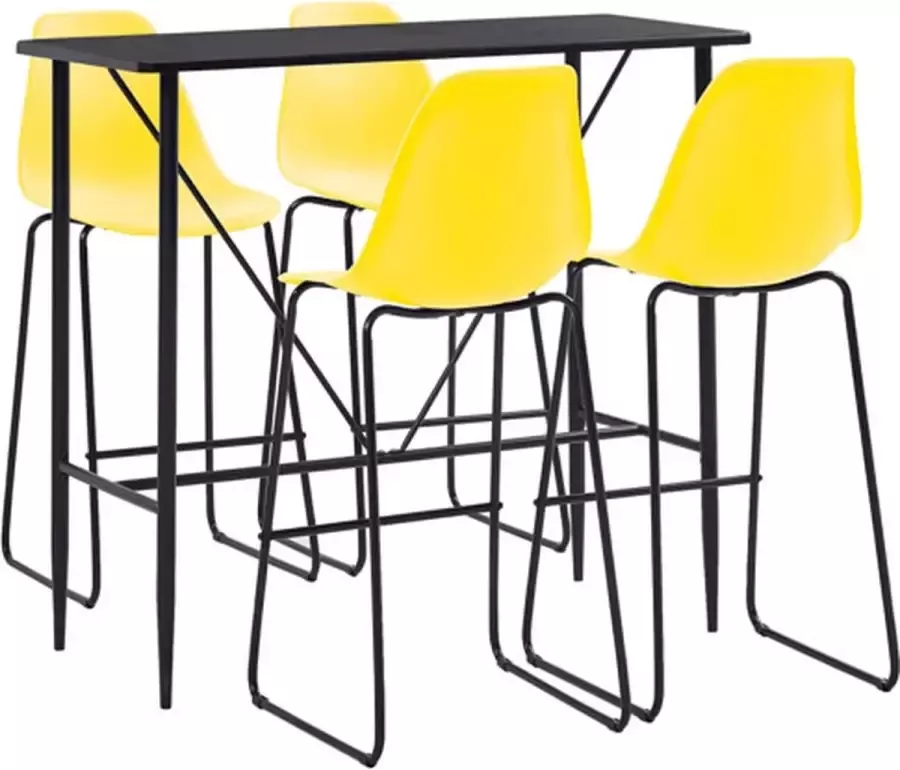 VidaXL 5-delige Barset kunststof geel - Foto 2