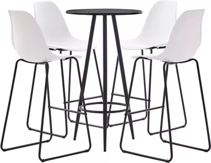 VidaXL 5-delige Barset kunststof wit