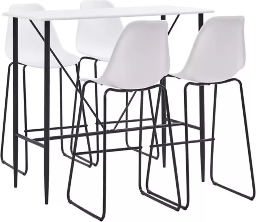 VidaXL 5-delige Barset kunststof wit