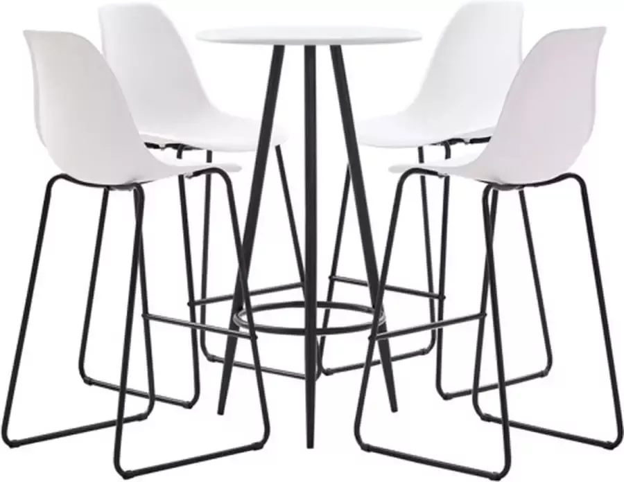 VidaXL 5-delige Barset kunststof wit