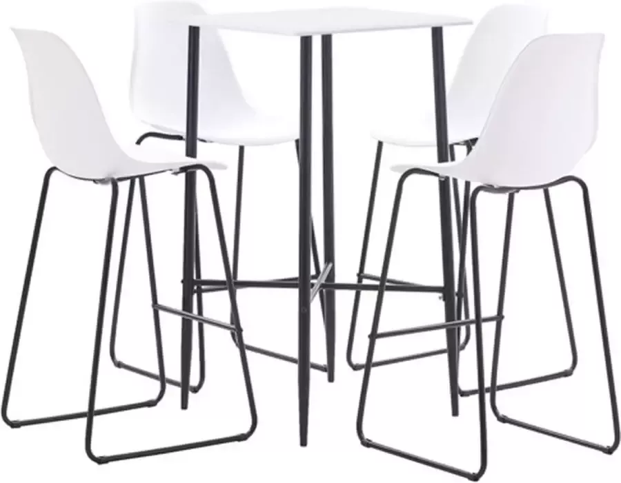 VidaXL 5-delige Barset kunststof wit