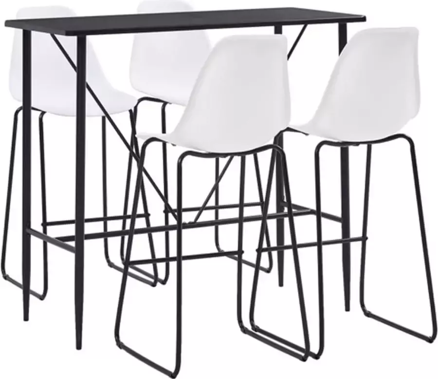 VidaXL 5-delige Barset kunststof wit