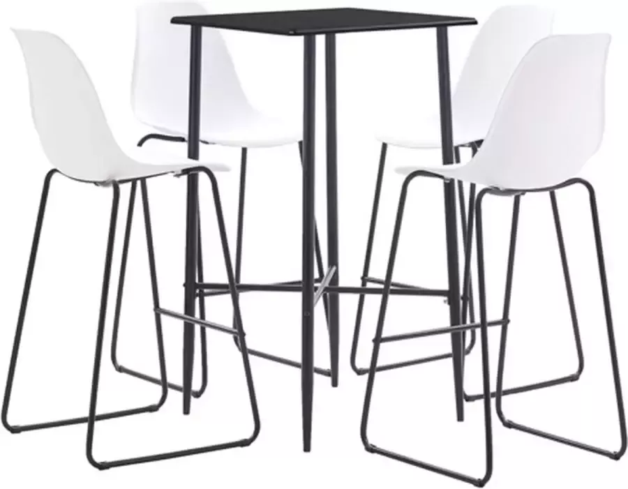 VidaXL 5-delige Barset kunststof wit
