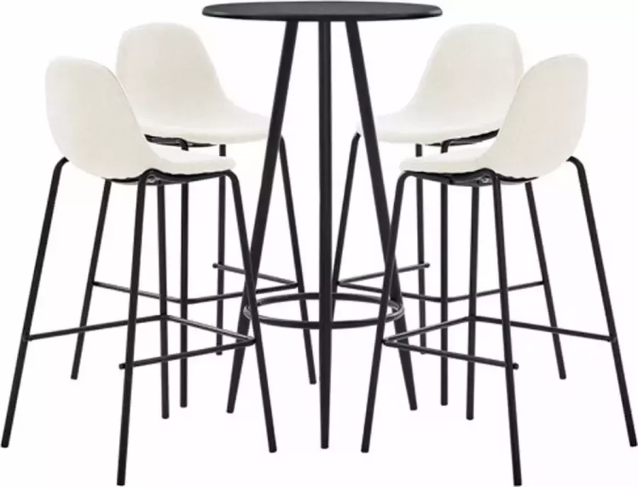VidaXL 5-delige Barset stof crème - Foto 1
