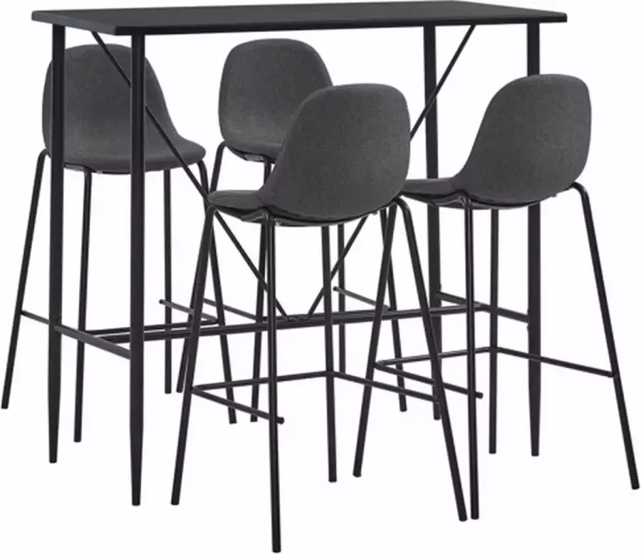 VidaXL -5-delige-Barset-stof-donkergrijs - Foto 3