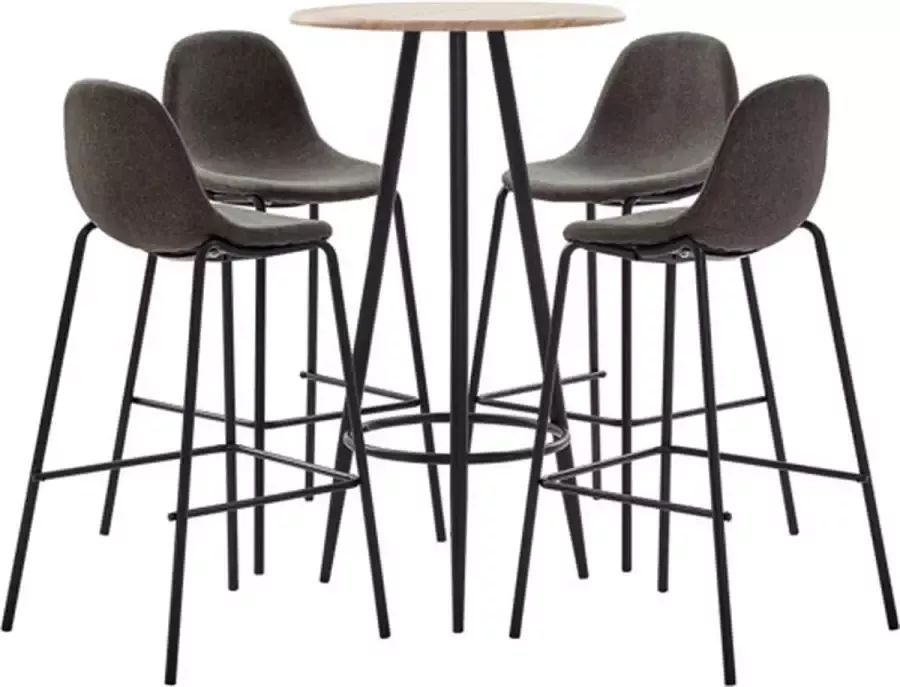 VidaXL -5-delige-Barset-stof-donkergrijs - Foto 2