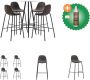 VidaXL Barset Austin Bartafel 60x107.5cm + 4 Barstoelen 51x49x99cm Wit Donkergrijs Set tafel en stoelen Inclusief Houtreiniger en verfrisser - Thumbnail 1