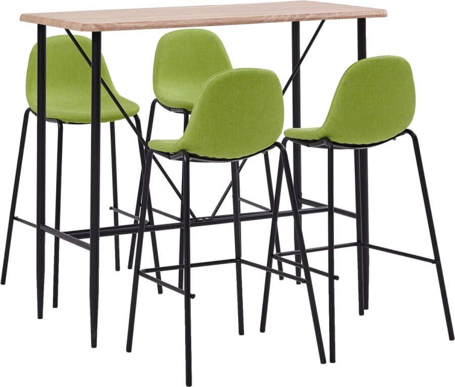 VidaXL 5-delige Barset stof groen