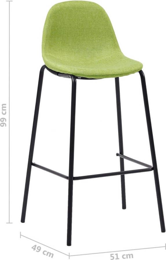 VidaXL 5-delige Barset stof groen