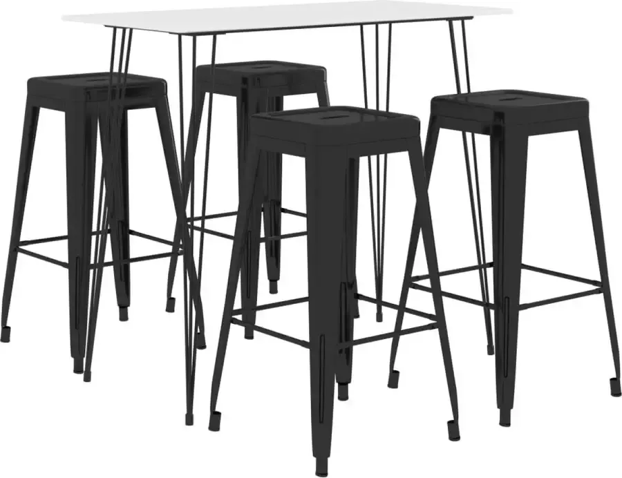 VidaXL -5-delige-Barset-wit-en-zwart - Foto 3