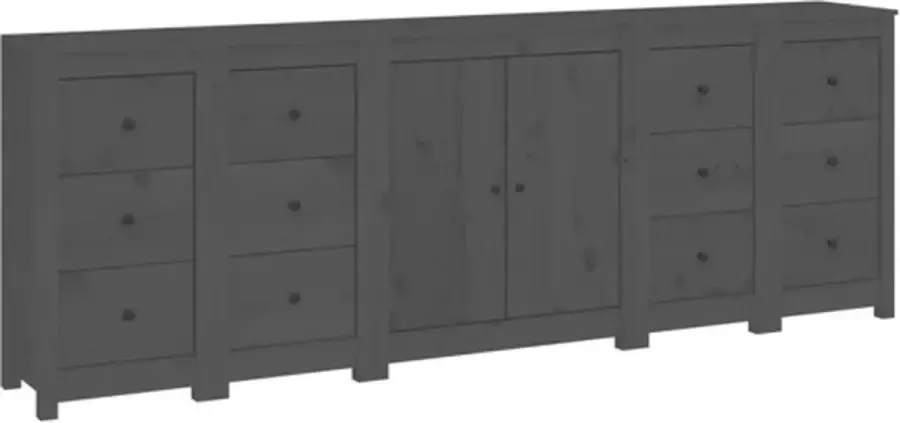 VidaXL -Dressoir-230x35x80-cm-massief-grenenhout-grijs - Foto 2