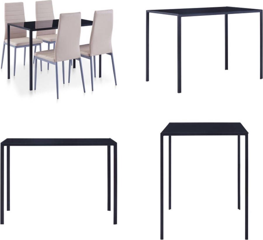 VidaXL 5-delige Eethoek cappuccino Eetkamertafel En Eetkamerstoel Eetkamertafels En Eetkamerstoelen Eetkamer Set Eetkamer Sets