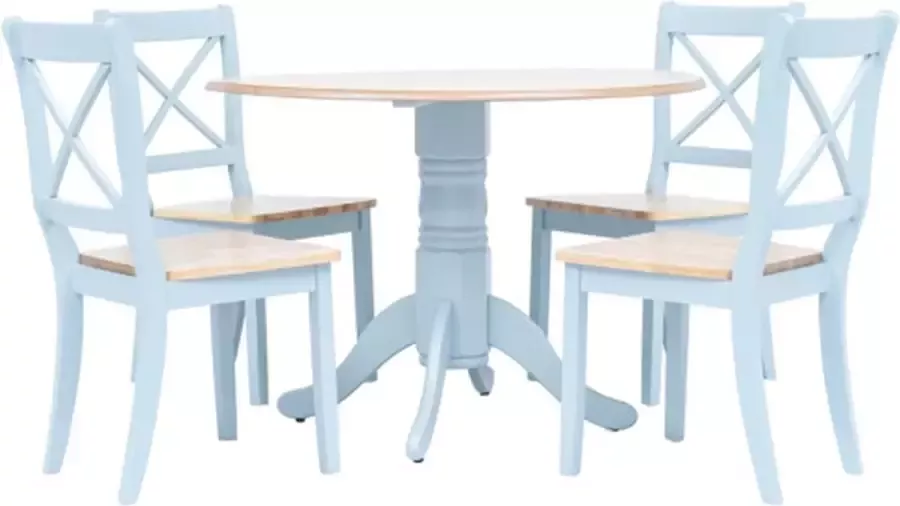 VIDAXL 5-delige Eethoek massief rubberwood grijs en bruin