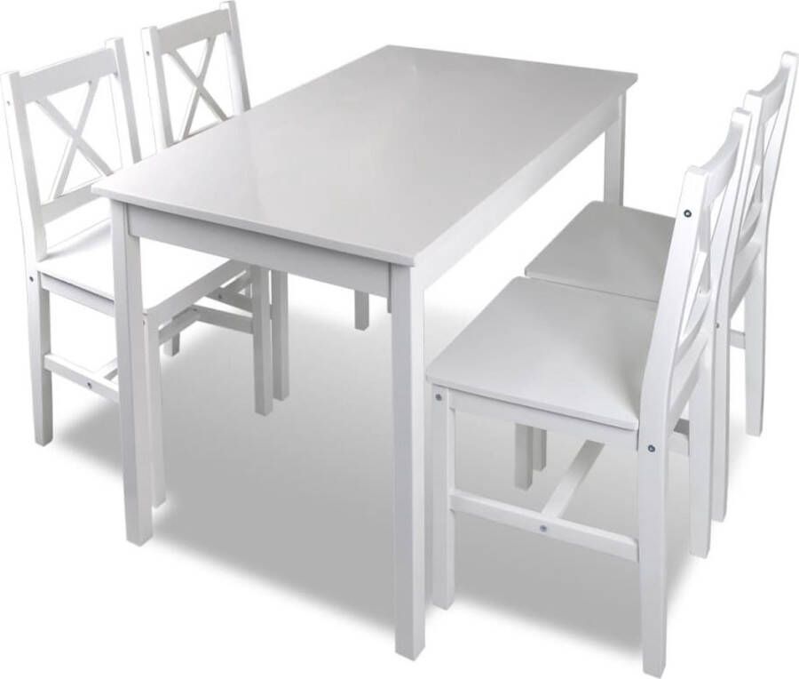 Vida XL vidaXL 5-delige Eethoek wit -VXL-240883