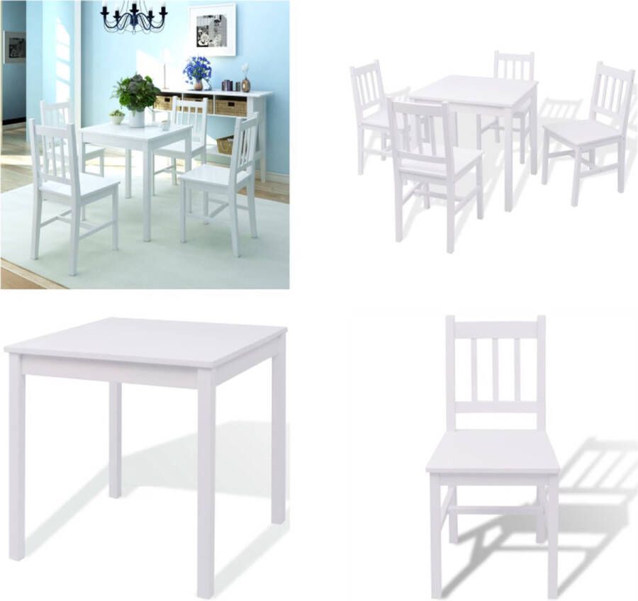 VidaXL 5-delige Eetkamerset grenenhout Eetkamertafel En Eetkamerstoel Eetkamertafels En Eetkamerstoelen Houten Eetset Houten Eetsets - Foto 2