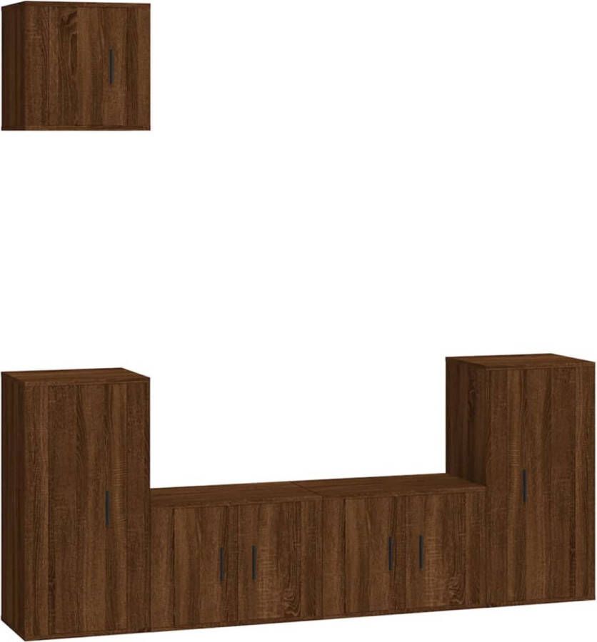 VidaXL -5-delige-Tv-meubelset-bewerkt-hout-bruineikenkleurig - Foto 1