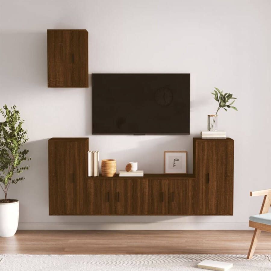 VidaXL -5-delige-Tv-meubelset-bewerkt-hout-bruineikenkleurig - Foto 2
