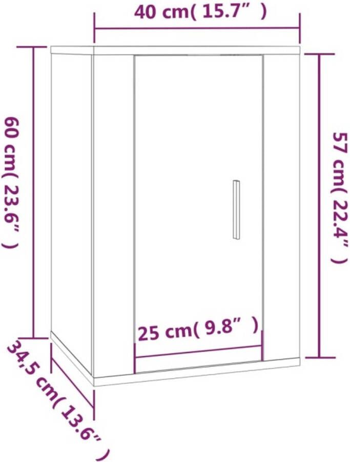 VidaXL -5-delige-Tv-meubelset-bewerkt-hout-sonoma-eikenkleurig - Foto 4