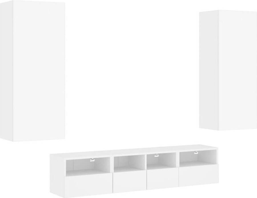 VidaXL -5-delige-Tv-meubelset-bewerkt-hout-wit - Foto 2