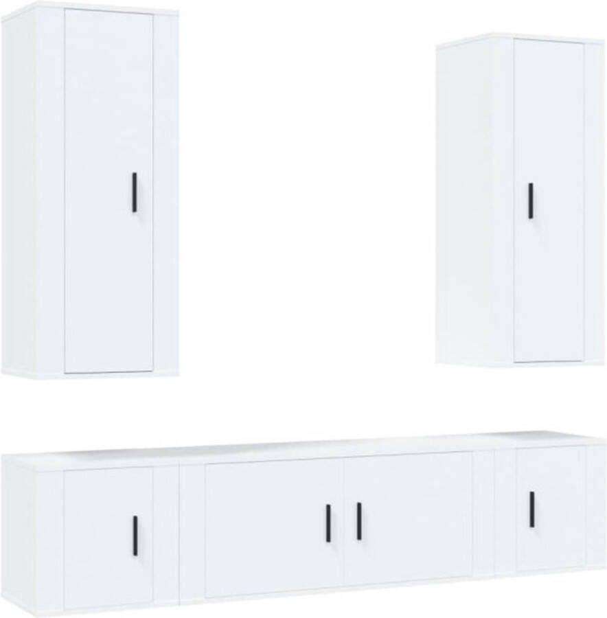 VidaXL -5-delige-Tv-meubelset-bewerkt-hout-wit - Foto 2