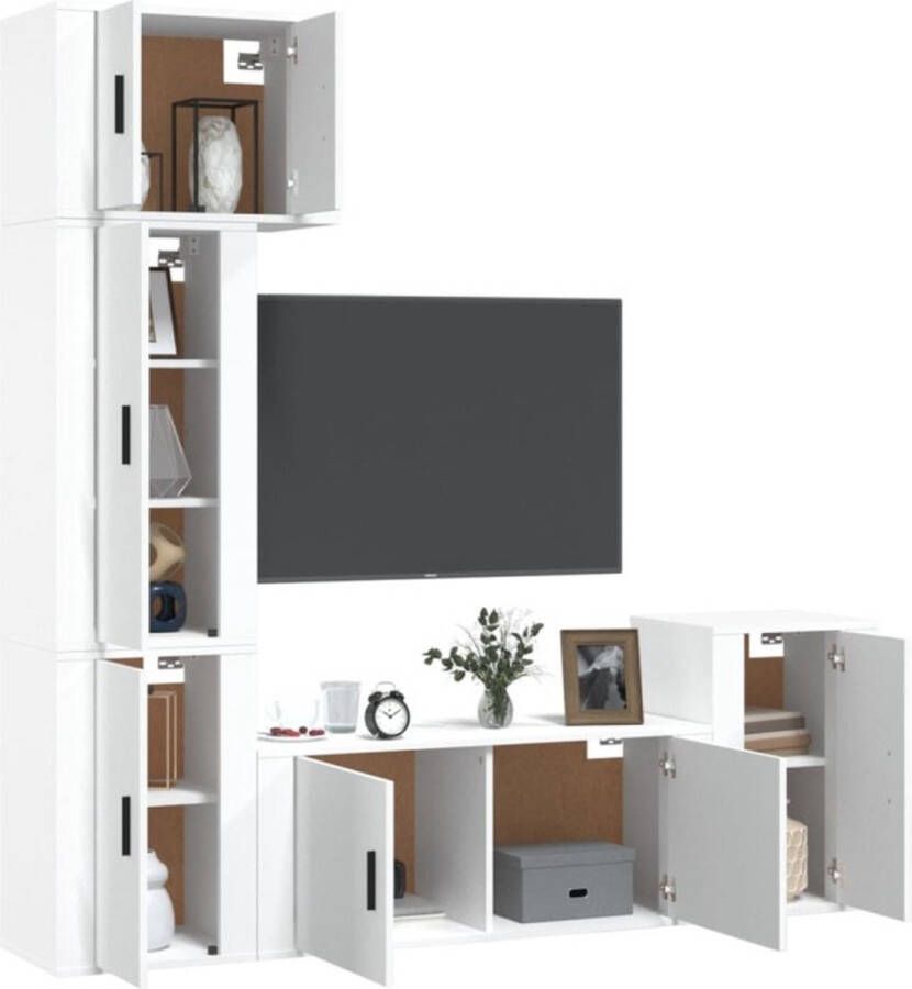 VidaXL -5-delige-Tv-meubelset-bewerkt-hout-wit - Foto 3