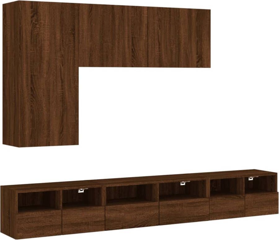 VidaXL -5-delige-tv-wandmeubelset-bewerkt-hout-bruineikenkleurig - Foto 2