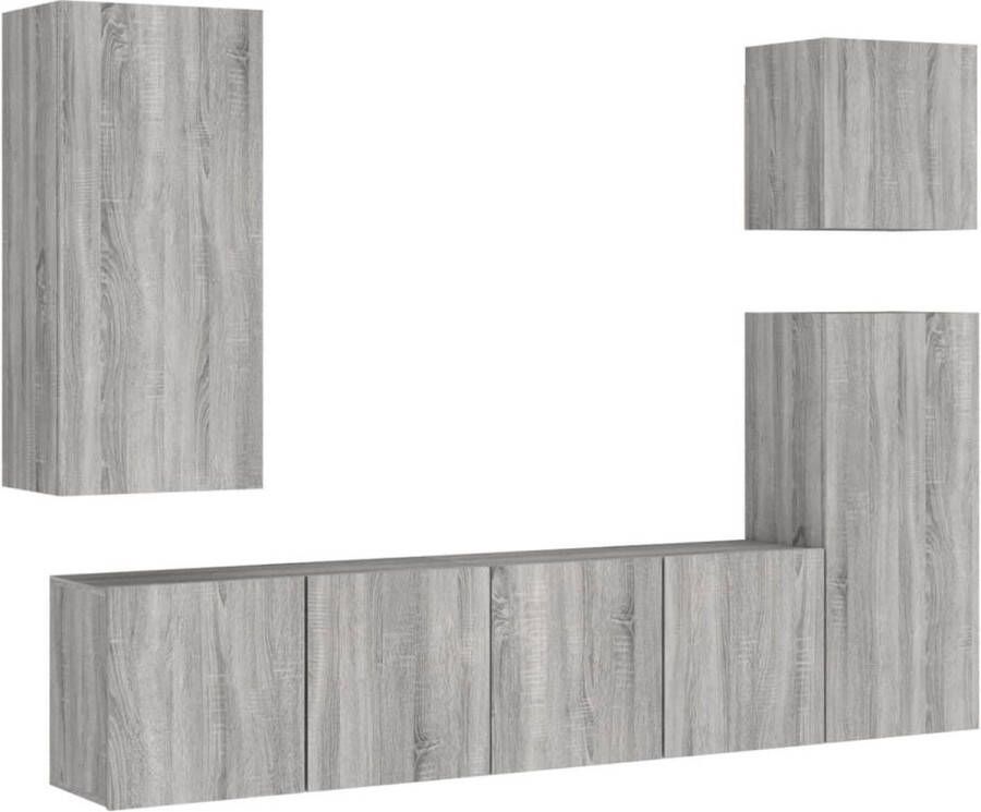 VidaXL -5-delige-Tv-wandmeubelset-grijs-sonoma-eikenkleurig - Foto 2