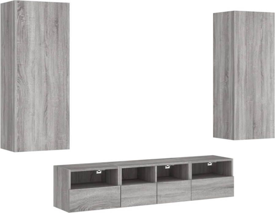 VidaXL -5-delige-Tv-wandmeubelset-grijs-sonoma-eikenkleurig - Foto 2