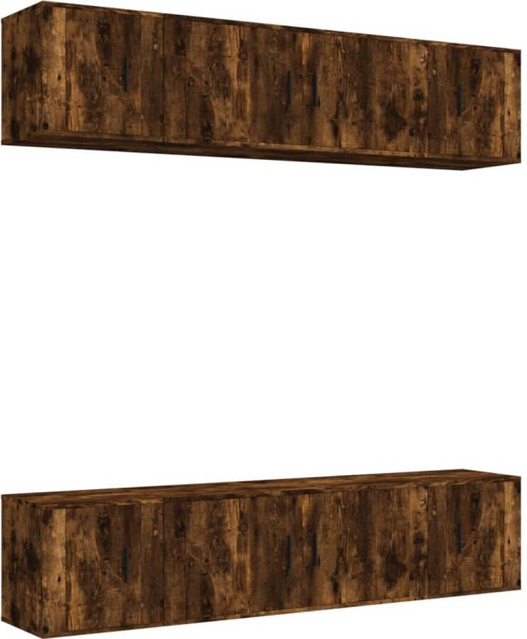 VidaXL -6-delige-Tv-meubelset-bewerkt-hout-gerookt-eikenkleurig