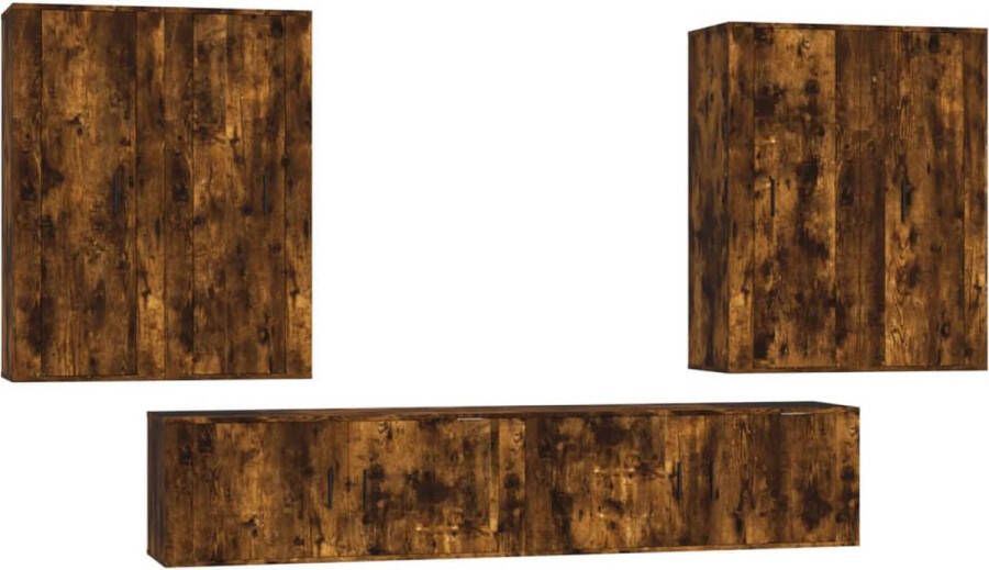 VidaXL -6-delige-Tv-meubelset-bewerkt-hout-gerookt-eikenkleurig - Foto 2