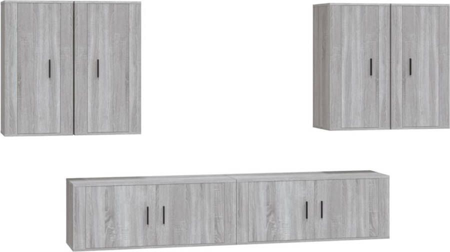 VidaXL -6-delige-Tv-meubelset-bewerkt-hout-grijs-sonoma-eikenkleurig
