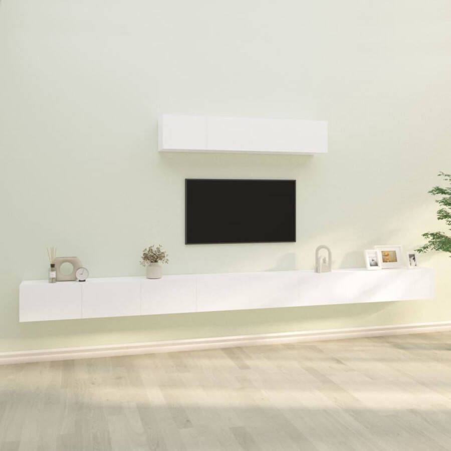 VidaXL -6-delige-Tv-meubelset-bewerkt-hout-wit - Foto 2