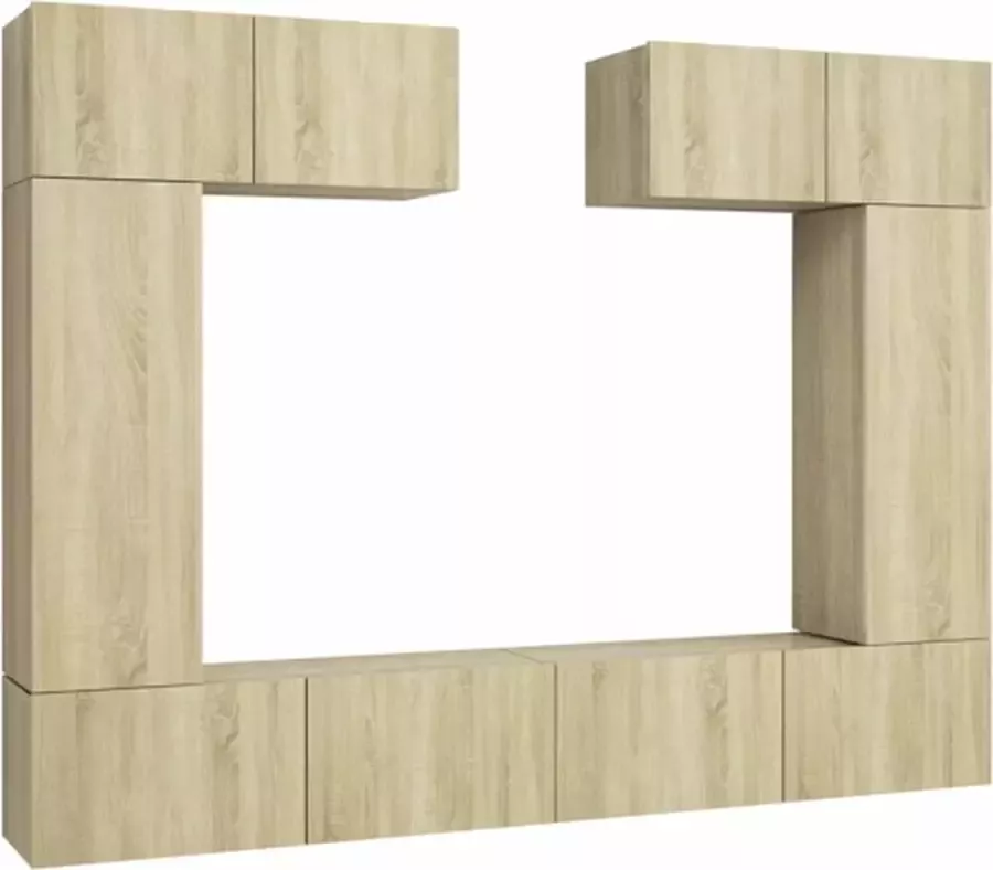 VidaXL 6-delige Tv-meubelset bewerkt hout sonoma eikenkleurig - Foto 2