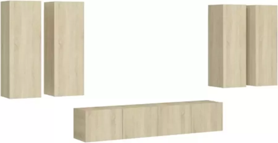 VidaXL 6-delige Tv-meubelset bewerkt hout sonoma eikenkleurig - Foto 2