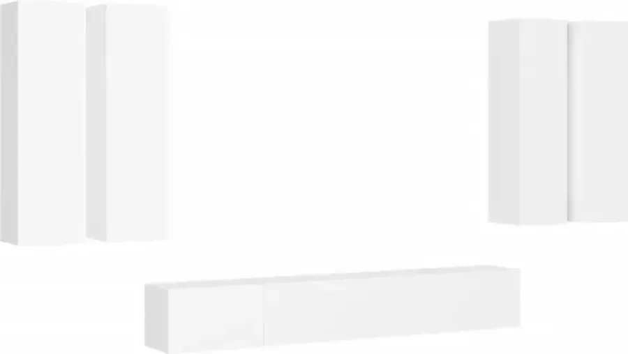 VIDAXL 6-delige Tv-meubelset bewerkt hout wit - Foto 2