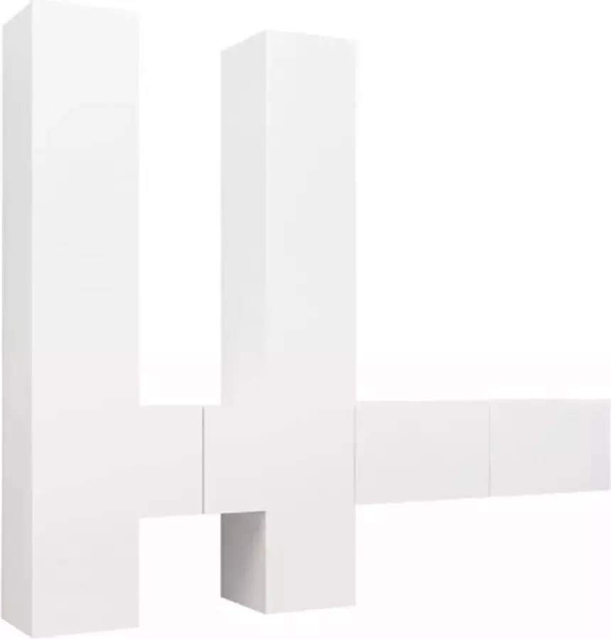 VidaXL 6-delige Tv-meubelset bewerkt hout wit - Foto 2