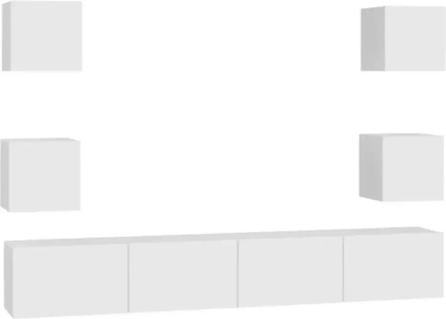 VidaXL 6-delige Tv-meubelset bewerkt hout wit - Foto 3