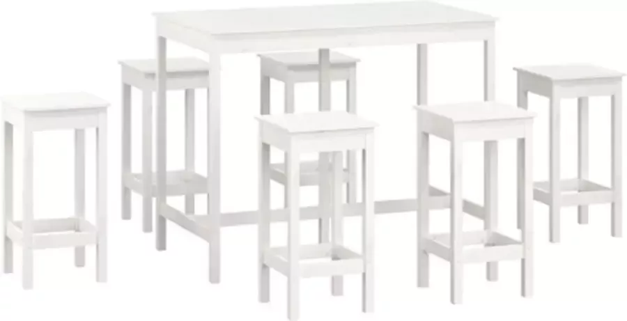 Vida XL vidaXL 7-delige Barset massief grenenhout wit-VXL-3124708 - Foto 2