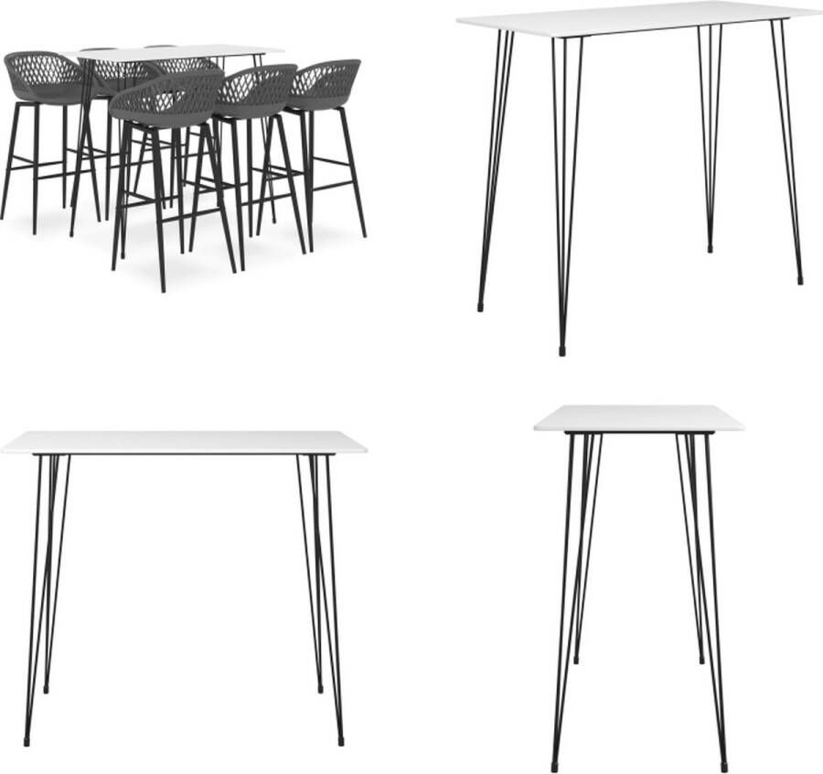 VidaXL -7-delige-Barset-wit-en-grijs