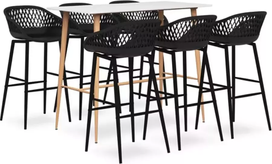 VidaXL -7-delige-Barset-wit-en-zwart