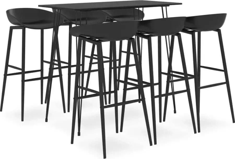 Vida XL vidaXL 7-delige Barset zwart-VXL-3057395