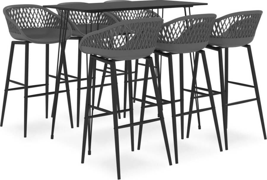 VidaXL -7-delige-Barset-zwart-en-grijs - Foto 2