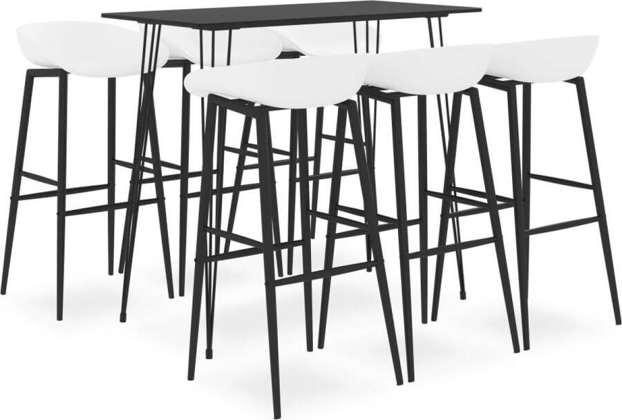 VidaXL -7-delige-Barset-zwart-en-wit