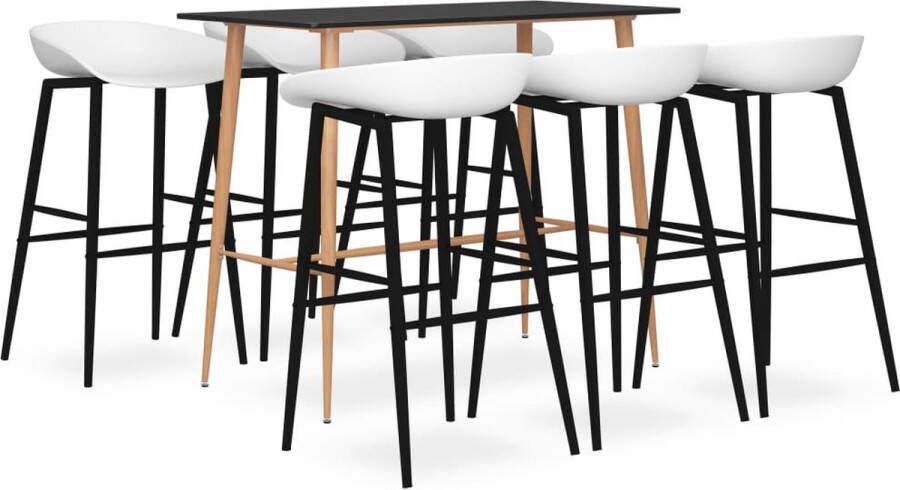 VidaXL -7-delige-Barset-zwart-en-wit