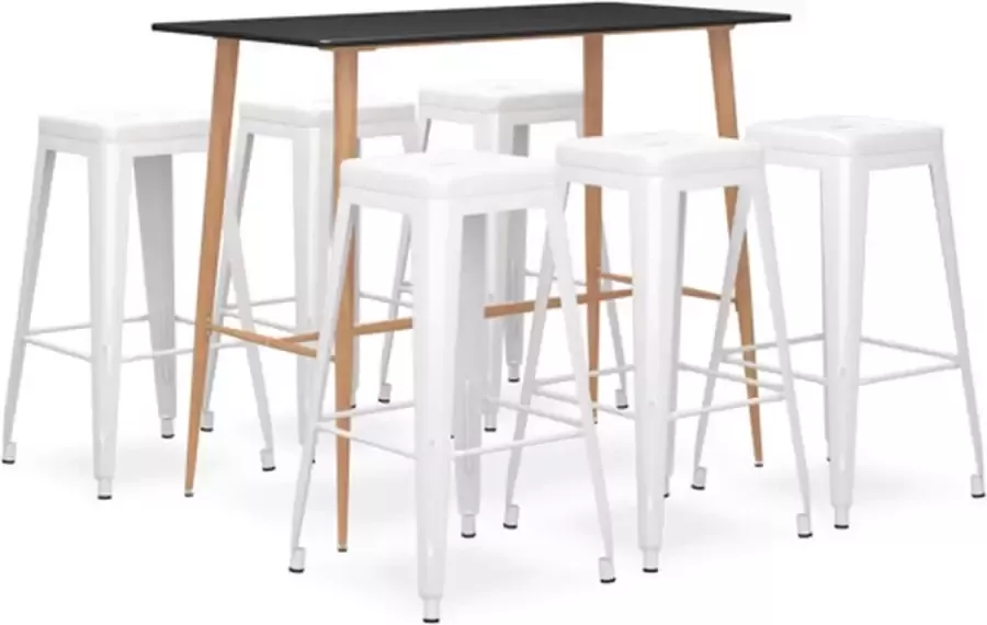 VidaXL -7-delige-Barset-zwart-en-wit - Foto 3