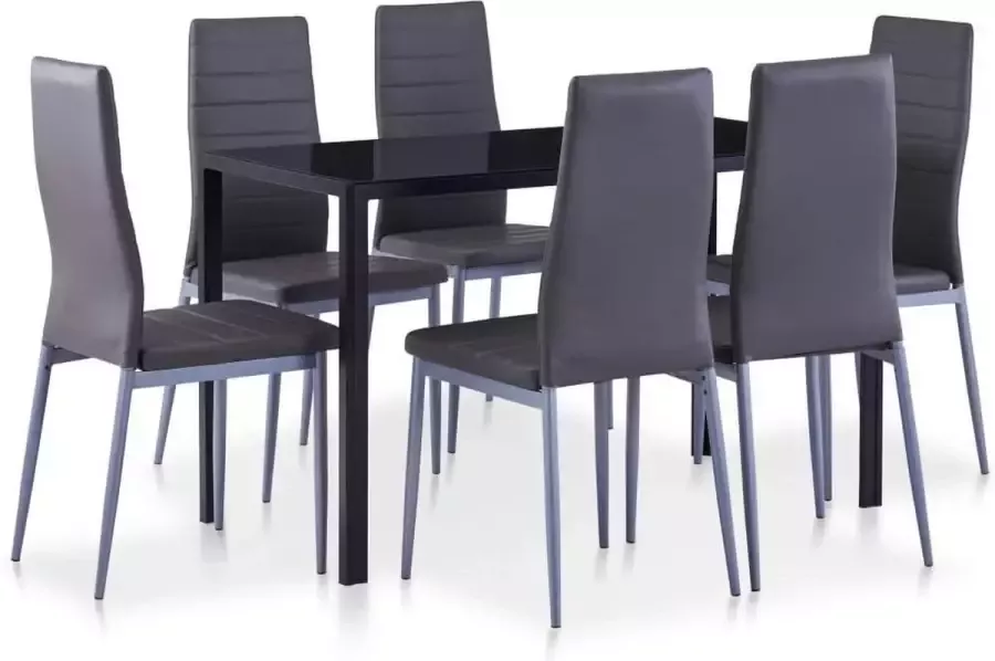 VidaXL 7-delige Eethoek grijs