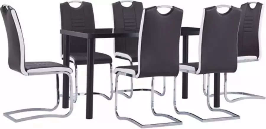 VidaXL 7-delige Eethoek kunstleer bruin