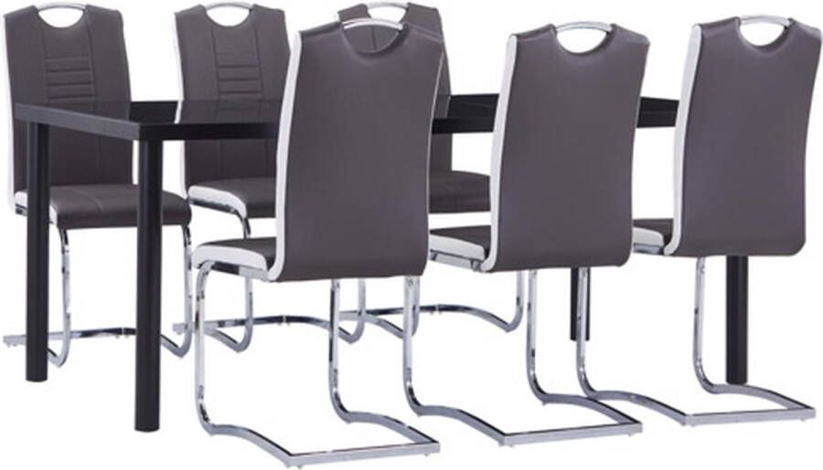 VidaXL -7-delige-Eethoek-kunstleer-grijs - Foto 2