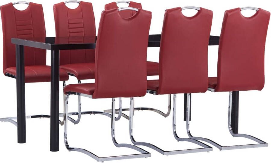 VidaXL -7-delige-Eethoek-kunstleer-rood